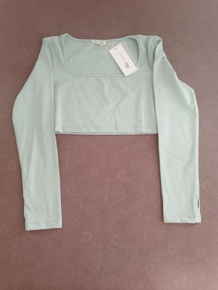 Mint yeşil crop tayt Takım