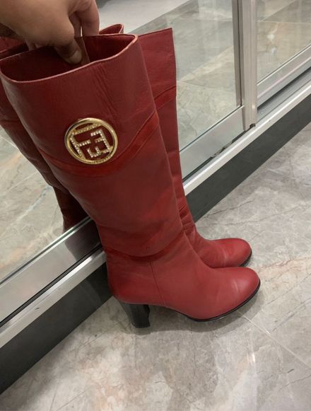 Fendi içi dışı deri çizme