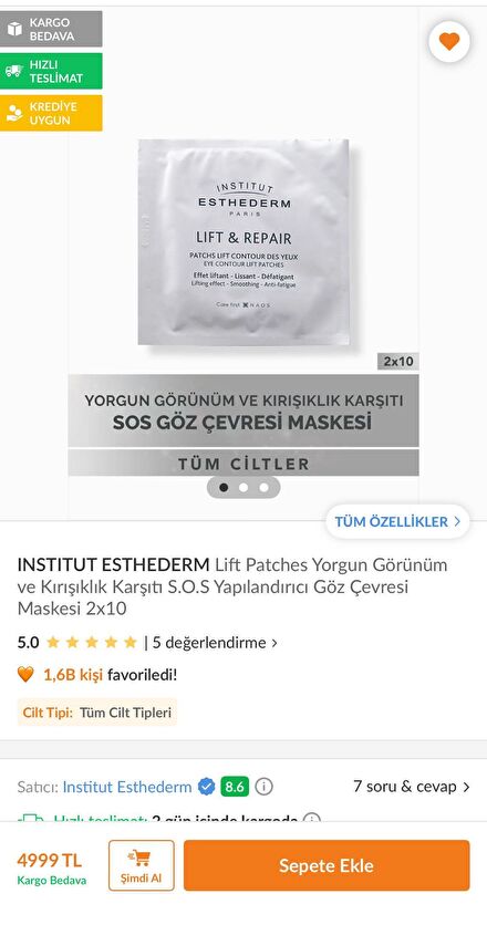 Institut Esthederm Göz Çevresi Bakım Pat