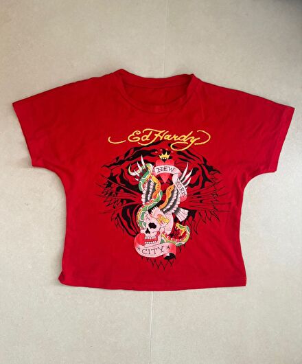 ed hardy vintage crop y2k baby tee