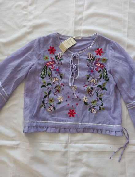 Vintage İşlemeli Bluz İki Parça