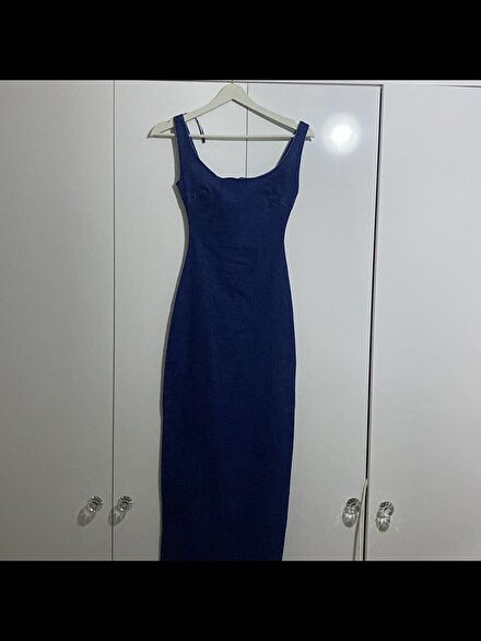 pullandbear kot midi elbise