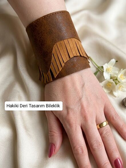 Bileklik Hakiki Deri Tasarım Kahverengi