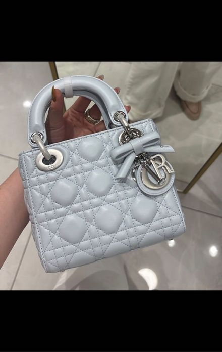 Dior Açık Mavi Deri El Çantası