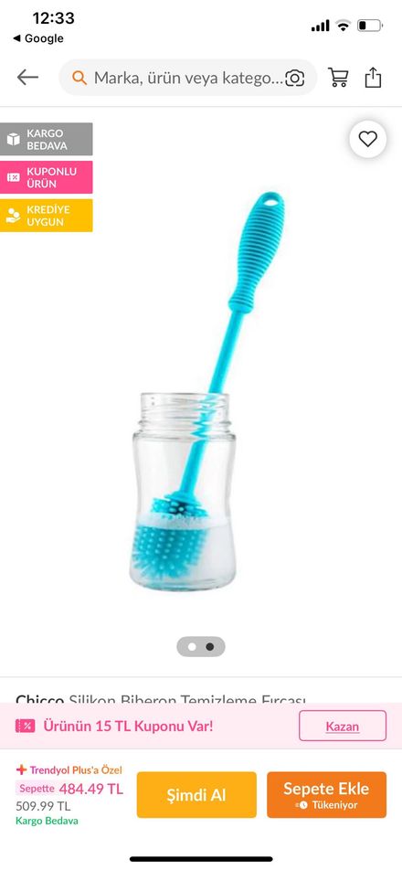 Chicco Silikon Biberon Temizleme Fırçası