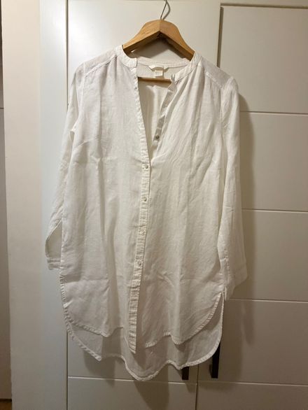 H&M Beyaz Keten Tunik Gömlek