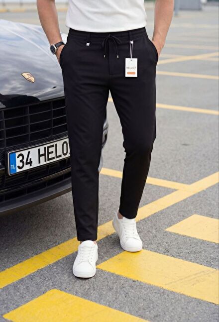 Erkek Jogger Pantolon Yarım Bel Lastikli
