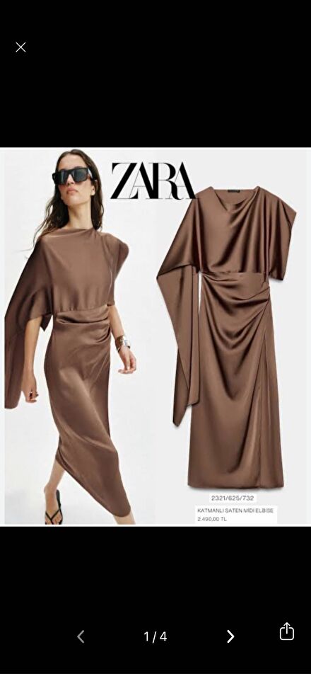 Zara pelerinli yeni sezon Elbise