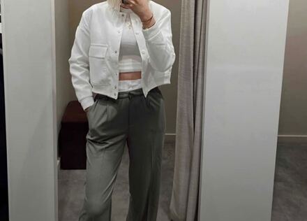 Beyaz bomber ceket