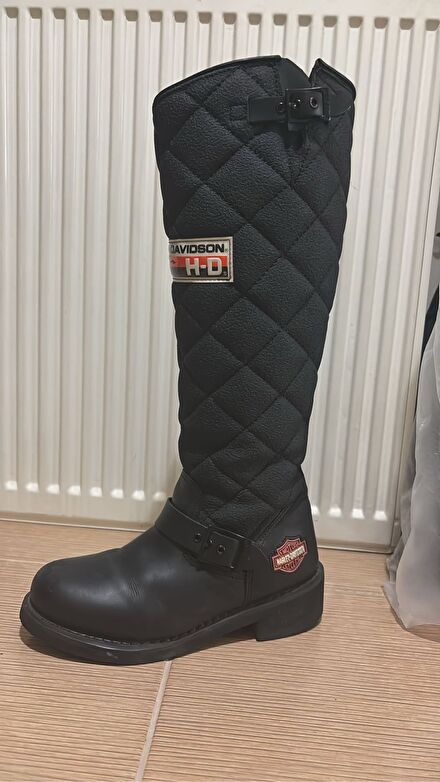 Harley Davidson Siyah Deri Çizme