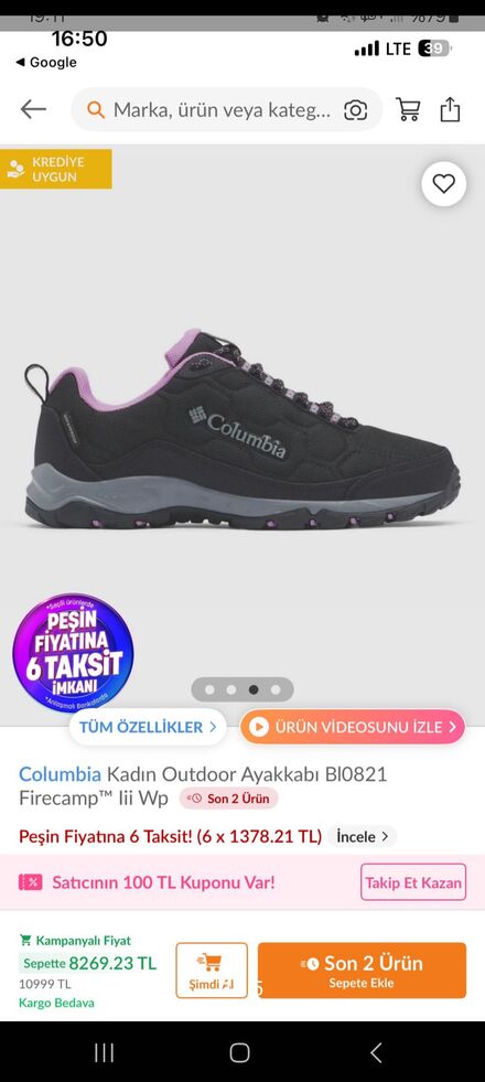 Columbia Kadın Siyah Outdoor Ayakkabı