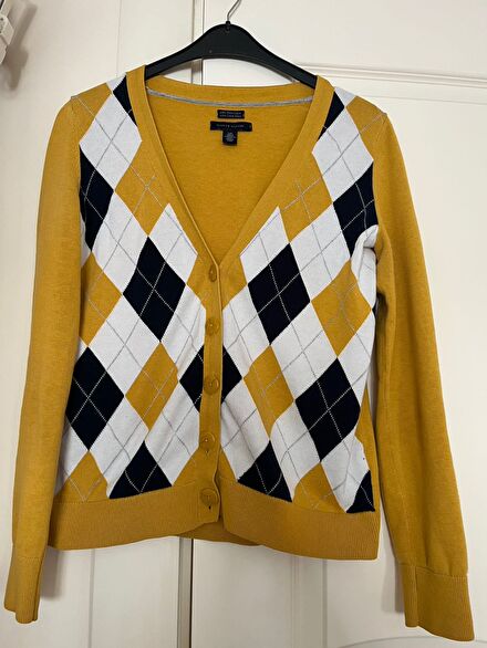 Tommy Hilfiger Sarı BaklavaDesenli Hırka