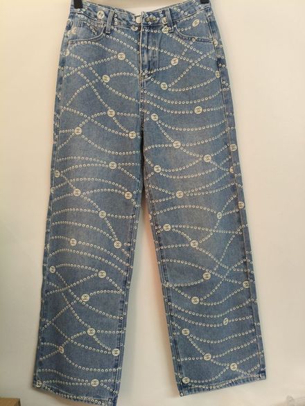 Chanel Desenli Kot Pantolon