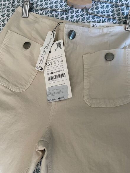 Bej Koton Pantolon