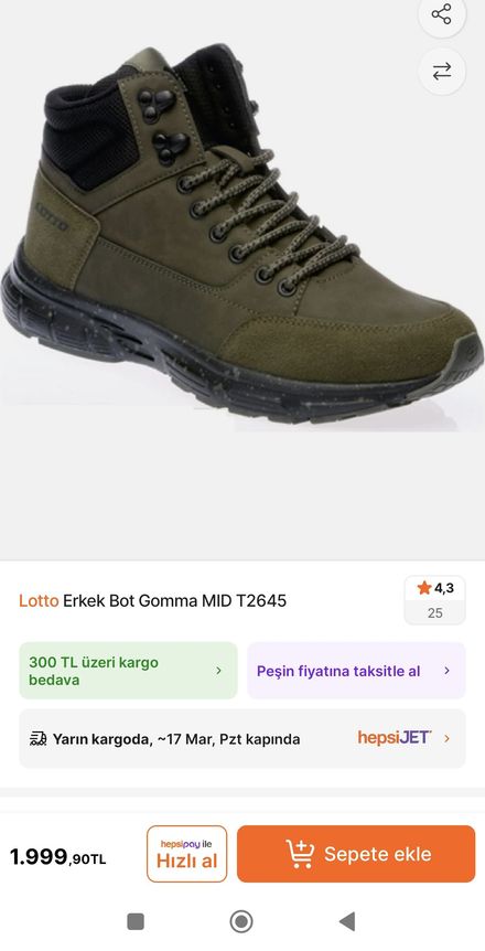 Erkek Bot 40 Numara