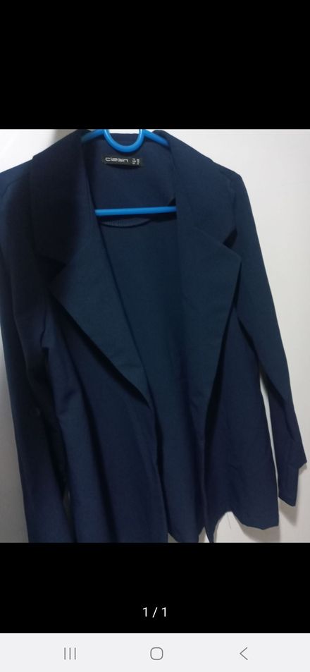 çizgin Lacivert Blazer Ceket