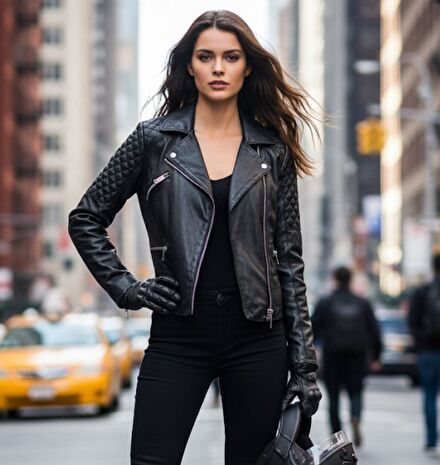 MANGO Biker Leather jacket
