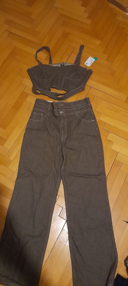 Kot Pantolon crop ikili takim