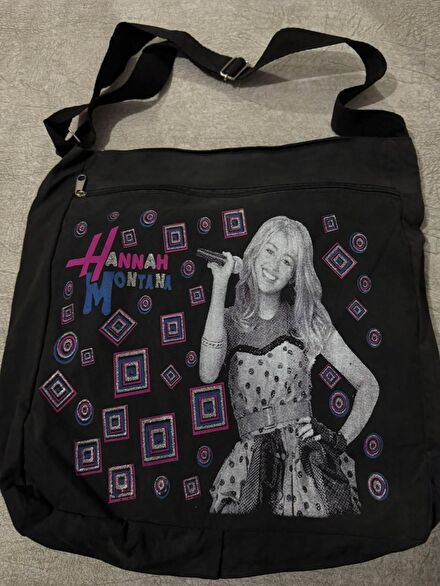 Hannah Montana Siyah Omuz Çantası