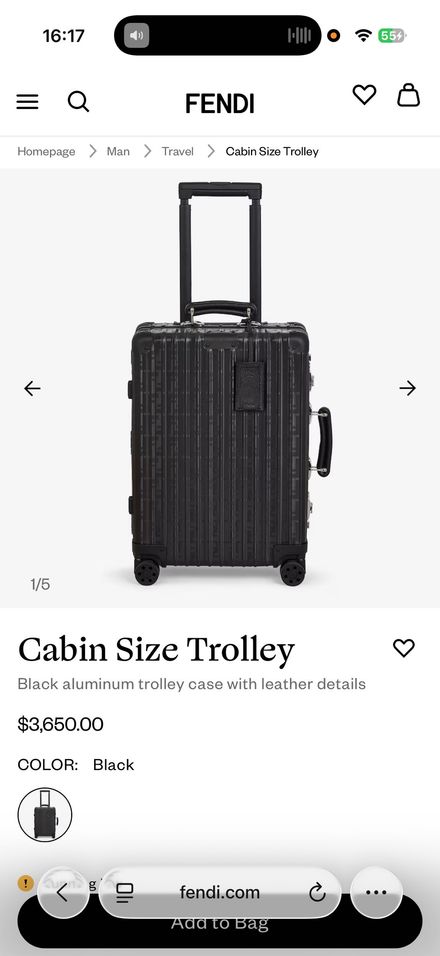 Fendi Rımowa Cabin Size Trolley
