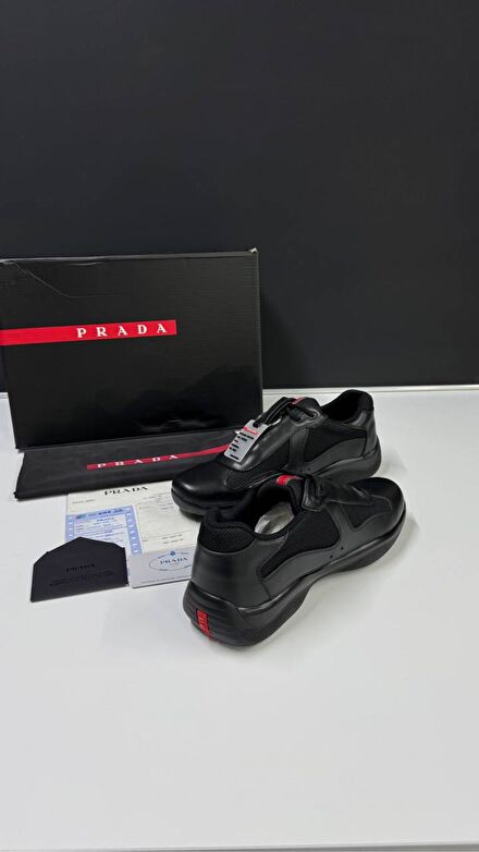 Siyah Prada Sneaker Erkek Ayakkabı