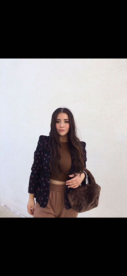 Çiçek desenli blazer