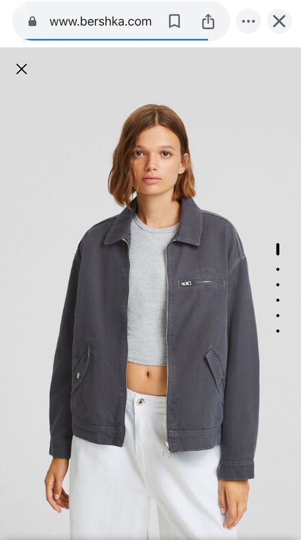 Bershka Gri Astarlı Kot Ceket