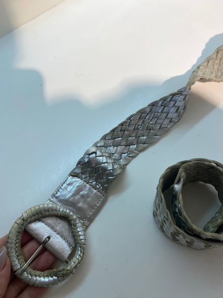 M&S Gerçek Deri Örgü Kemer vintage