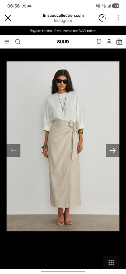 suud collection keten etek ve keten bluz