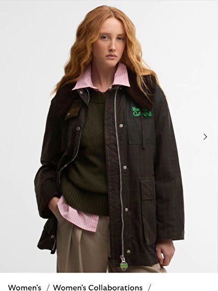 barbour x ganni duffle tartan mont