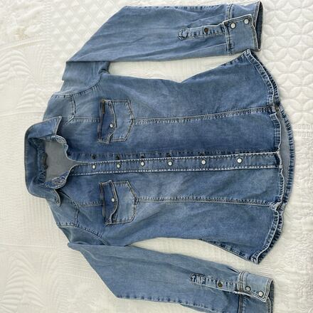 Guess likralı jean gömlek