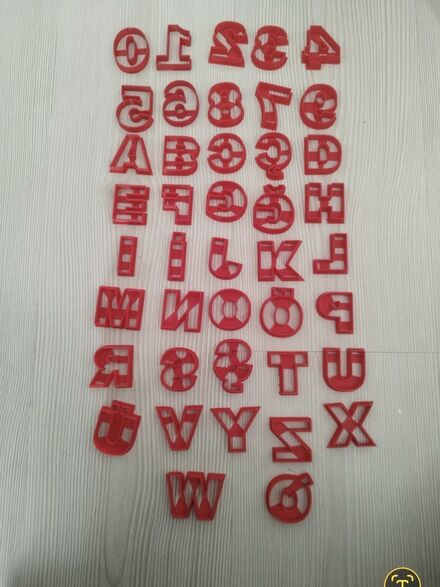 Harf ve Rakam Hamur Kurabiye Kalıbı 3D