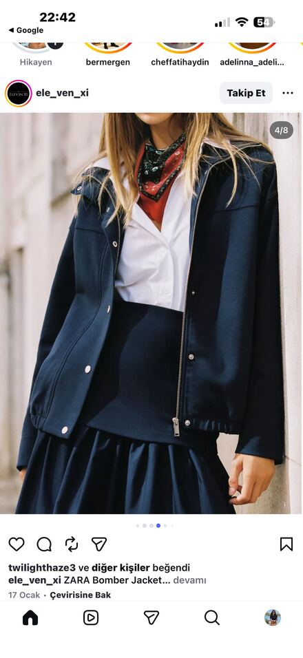 Zara Lacivert Bomber Ceket