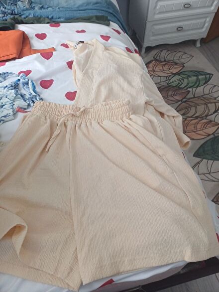 Sarı İkili Takım Pijama