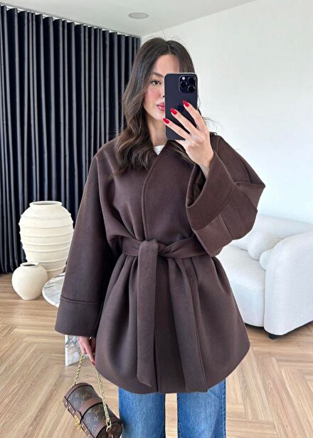 Zara Kaşe Bağlamalı Ceket Palto