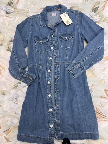 Yeni Levi's Kot Elbise Mavi Uzun Kollu