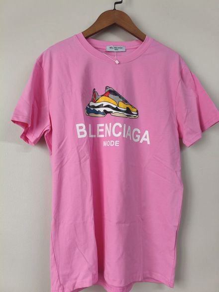 Balenciaga Desenli Pembe T-Shirt