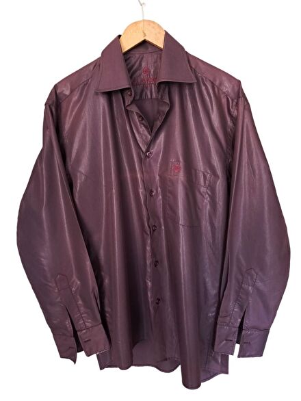90s vintage oversize parlak Y2K gömlek