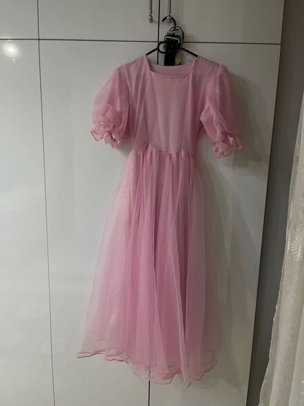Pembe Uzun Abiye Elbise