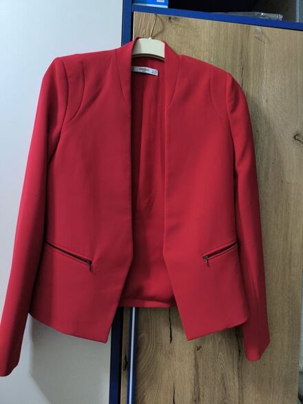Kırmızı Mango Blazer Ceket