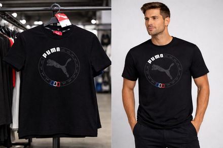 Siyah Baskılı Spor T-Shirt