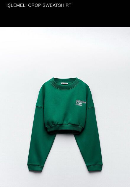 Zara yeşil sweatshirt