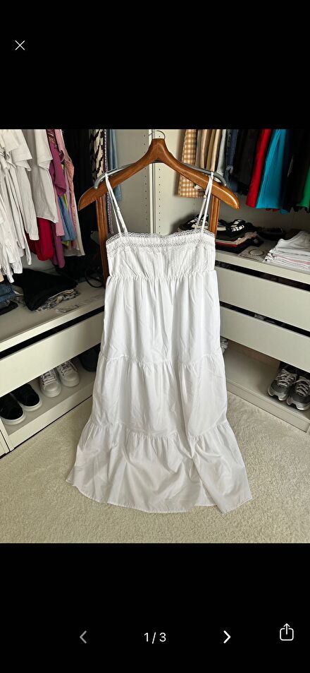 Zara kontrast katlı poplin midi elbise