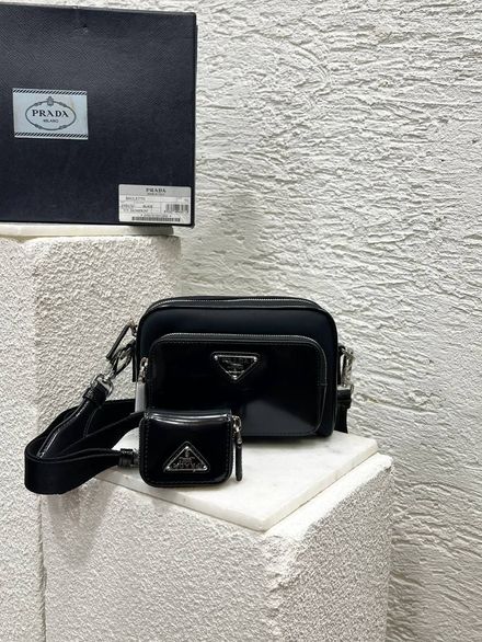 Prada Siyah Omuz Çantası ve Cüzdan Seti