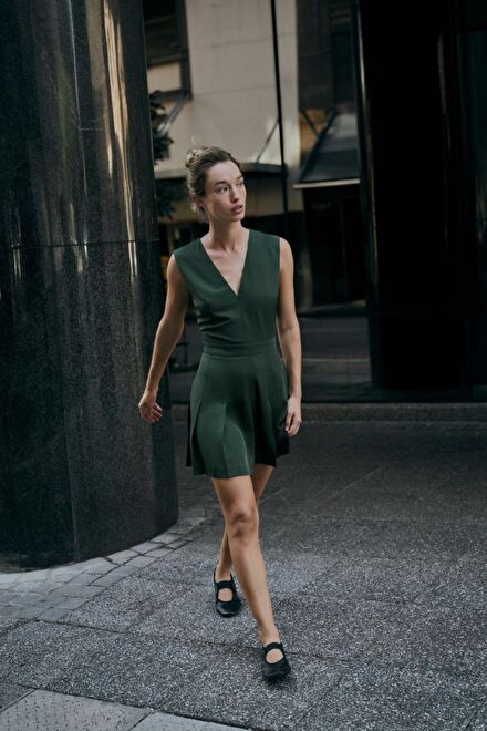 Zara Yeşil Mini Elbise