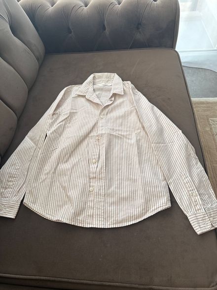 H&M Çizgili Beyaz Erkek Gömleği