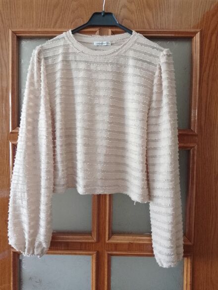 Topshop Bej Dökümlü Bluz