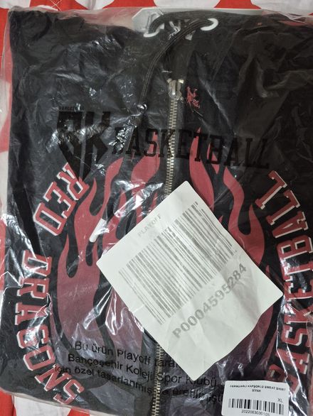 Siyah Kapüşonlu Fermuarlı Sweatshirt