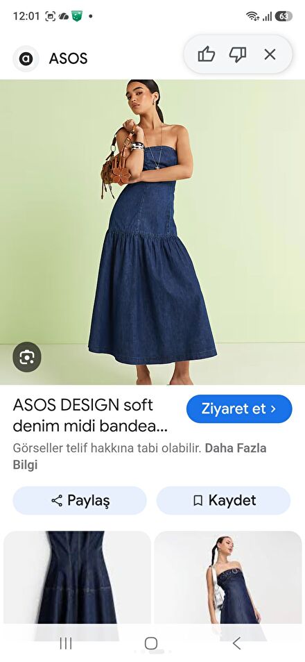 Asos Denim Midi Elbise