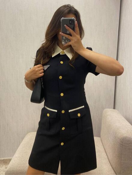 Prada Siyah Mini Elbise